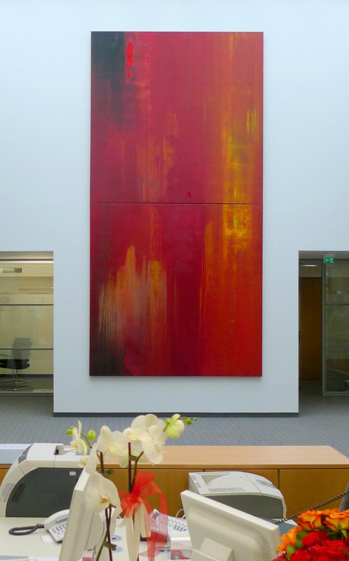 Red Rain, 2009, Öl/Leinwand, Diptychon 500 x 250 cm