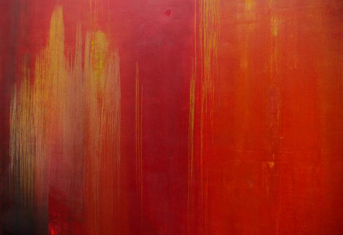 Ausschnitt Red Rain,2009, Öl/Leinwand, Diptychon 500 x 250 cm